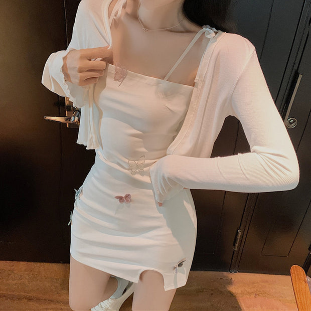 New style temperament sling butterfly fashion suit dress