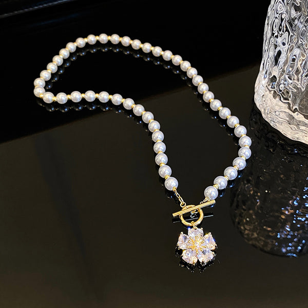 Fashion Small Fresh Zircon Pearl Necklace