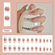 Long gradient nude nail art
