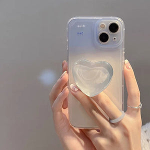 Gradient Blue Love Bracket Iphone Transparent Soft Shell