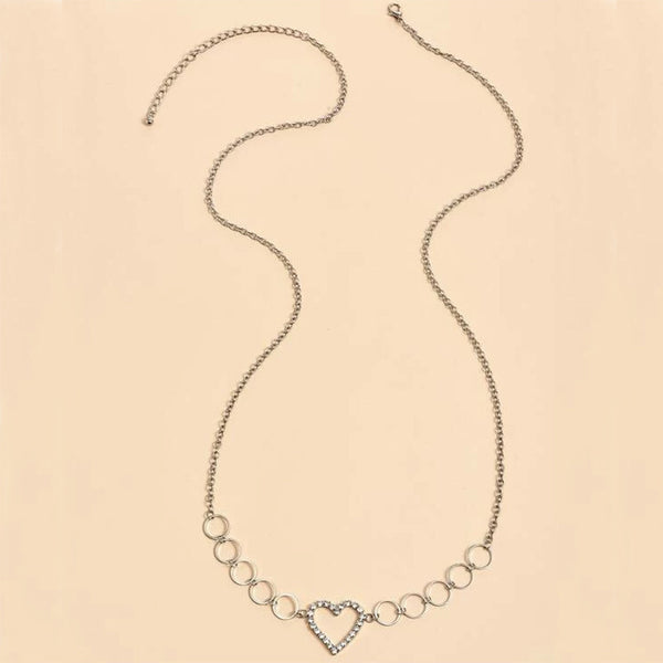 Simple Sexy Peach Heart Geometric Circle Diamond Heart Waist Chain