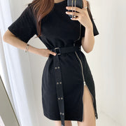 Vintage round neck lace dress