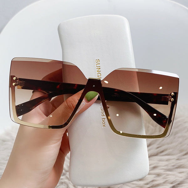 Fashion Half Rim Metal Sunglasses