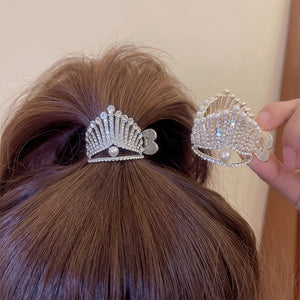 Diamond Pearl Crown Hair Clip