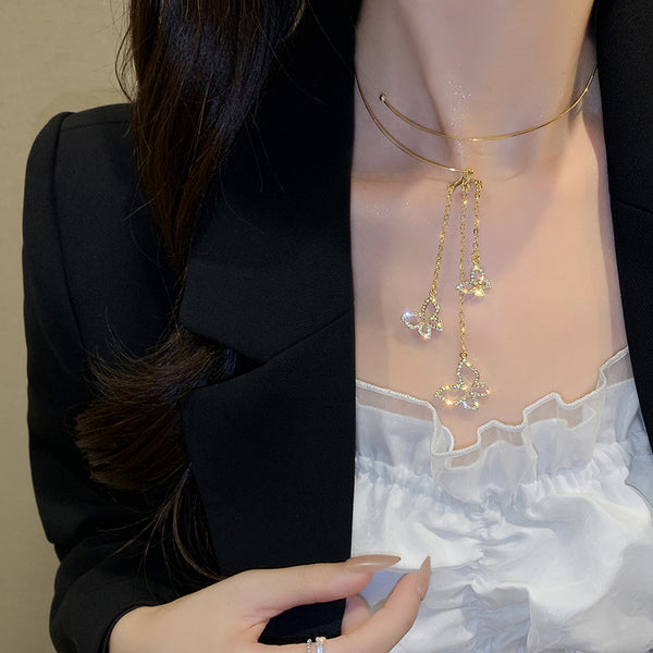 Butterfly Necklace Light Luxury Niche Design Collarbone Chain Fashion New Trendy Neck Necklace