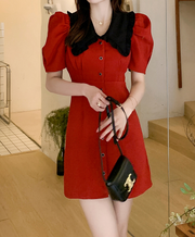 Polo Beautiful Waist Retro Red Dress