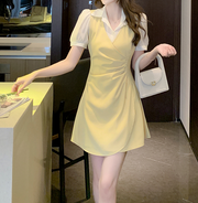 Irregular Waist Fake Two-Piece Slim Dress